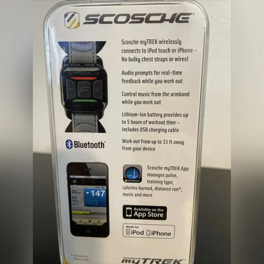 Scosche IPMT My Trek Wireless Pulse & Calorie Monitor for iPhone & iPod NEW